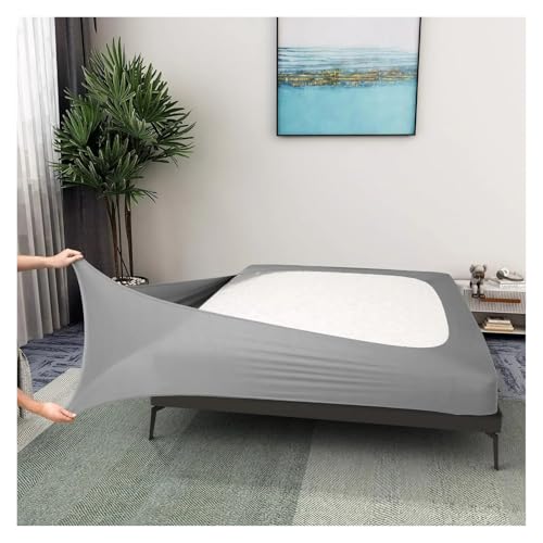 JTKSSCS Cubre Canape Funda de somier tamaño King - Faldones envolventes for Cama de Hotel - Funda Protectora de colchón - Fácil de Instalar(Light Grey,Full 54x75 Inch)