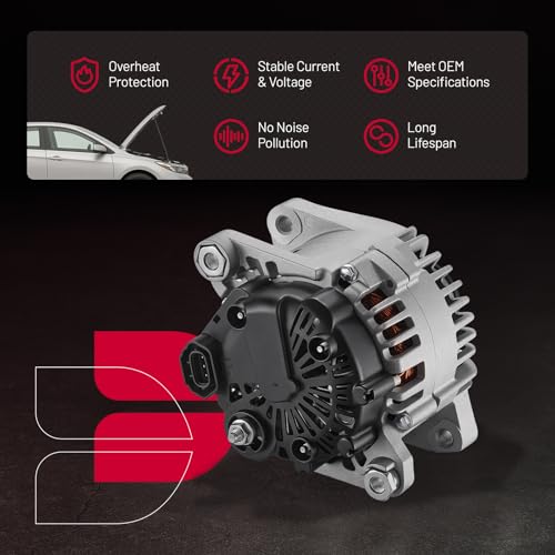 Image of BDFHYK Alternator 11493 Compatible with Hyundai Santa Fe Sonata 2.0L 2.4L l4 2010-2014,Compatible with Kia Optima Sorento 2011 2012 2013, Replace 11493N,373002G600,37300-2G600,AVA0161,TG11C089 | For Kia Optima 2.0L l4 2012-2013, Santa Fe 2.4L l4 2010-2012 12V 110A 6-Groove Pulley Clockwise, OE 373002G600, AVA0161