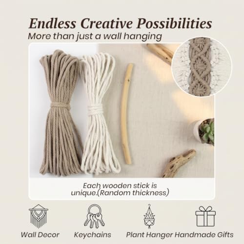 Image of PATPAT DIY Handmade Macrame Wall Hanging Decoration with Tools, Boho DIY Embroidery Activity Craft Set Craft Kit for Adults Kids, Wall Decor Items for Bedroom, Living Room, Nursery, Party Decorations