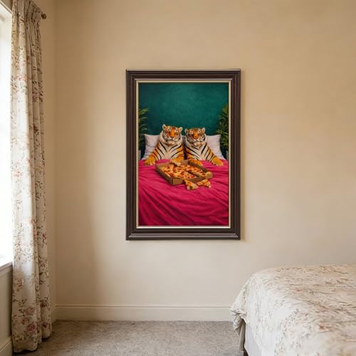 Poster tigre pizza résout mur vide déco chambre et bureau
