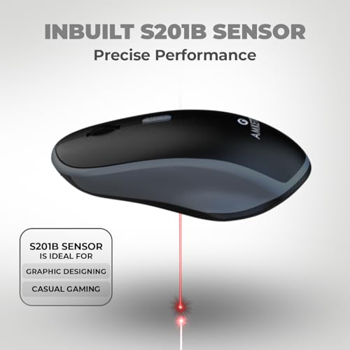 Image of Amkette Primus NXT Wireless Keyboard and Mouse Combo | Silent Keyboard Mouse Wireless | 12 Multimedia Hotkeys | 3200 DPI | 2.4GHz Lag-Free | Long Battery | Ergonomic | Plug & Play | UV-Printed Keys