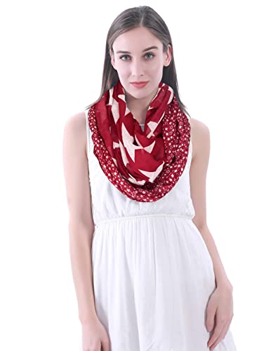 Lina & Lily Star Print Women's Infinity Loop Scarf Lightweight2