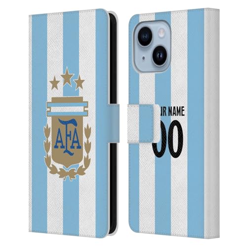 Coque iPhone 14 Plus Argentine Head Case Designs en cuir véritable style portefeuille