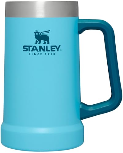 Image of STANLEY Stay-Chill Beer Stein 24 oz | Heavy Duty Big Grip Handle | Beer Tumbler Drink Cup, Holds 2 Cans | Insulated Stainless Steel Party Mug | BPA-Free | Pool