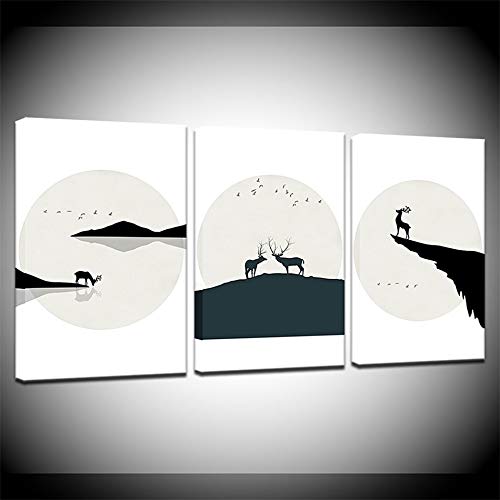 Impression sur toile d'art affiche élan minimaliste de qualité galerie