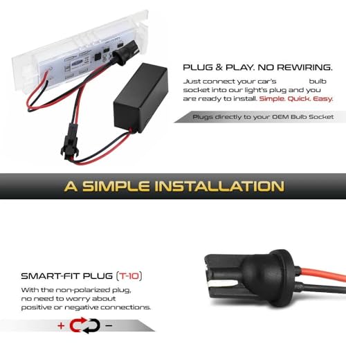 Placa de matrícula sin zonas oscuras LED para Chevrolet Cruze 6