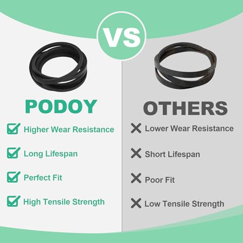 Podoy GX20006 Transmission Drive Belt 1/2" x 89" Compatible with John Deere D110 D120 D130 D140 L110 L118 L120 L236 L130 LA115 LA125 LA130 Lawn Mower - Thumbnail 3