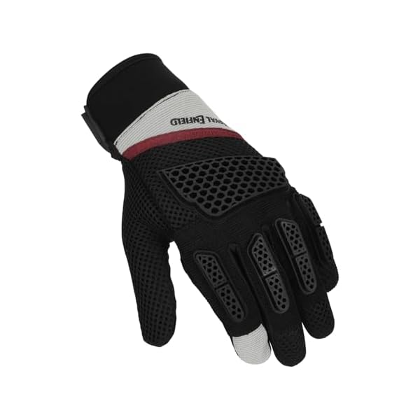 Royal Enfield Street Ace Riding Gloves | Air Mesh- optimum ventilation | Microsuede patch for grip | Poly Stretch fabric | Protection- TPR Knuckle protectors | OFF-WHITE 2XL