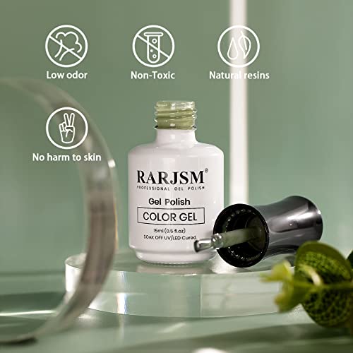 Rarjsm Nude Gel Polish Gray Green Translucent Sheer Green Jelly Gel Nail Polish Single Bottle 15Ml Soak Off Uv Led Cured Sage Green Natural Gel Polish For Nail Art French Manicure At Home Salon #TOP3