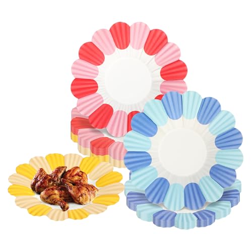 Assiettes en papier fleur légères et résistantes pour buffet