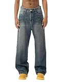 EMMIOL Baggy-Jeans für Herren, weites Bein, Y2K, Hip-Hop, Skater, Denim...