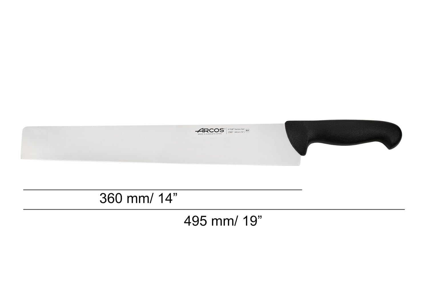 Arcos Seria 2900 – nóż do sera – ostrze Nitrum stal szlachetna 360 mm – uchwyt z polipropylenu kolor czarny