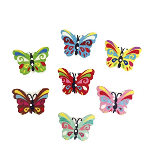 SUPVOX Bottoni in Legno Forma Farfalla per Cucito