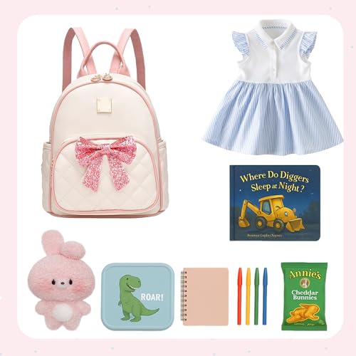 Image of I IHAYNER Mini Backpcak for Girls Small Bowknot Quilted Leather Backpack Purse for Women Travel Cute Trendy Stuff Gifts for Kids Hot Pink