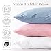 Dreamland Baby Premium Toddler Pillow and White Pillowcase, 13 x 18. Machine Washable, Ergonomic Kids Pillow + Ultra Soft Viscose Pillowcase. Mom-Owned US Business, Premium Materials