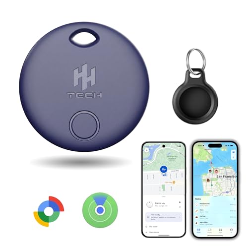 HH-Tech Smart Tracker Tag Dual (Royal Blue Pack-1) For Apple and Android Devcies, Replaceable Battery, Easily Track Your Keys, Bag, Suitcase, and More with Apple Find My App and Google Find Hub App