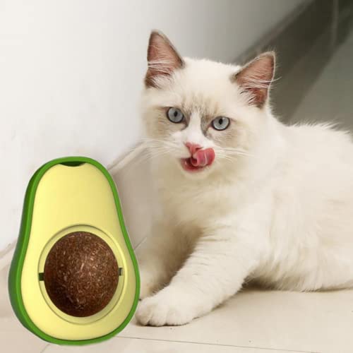 Aguacate con Hierba gatera Juguete para Gatos - Bola de Menta gatuna giratoria - Aguacate