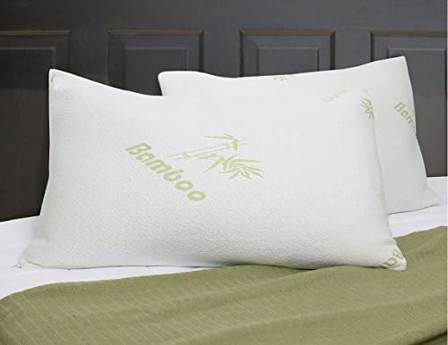 Hot Sale Bamboo Memory Foam Pillow Stay Cool Removable Cover with Zipper Hotel Quality Hypoallergenic Pillow Pain Relieve - Queen Size