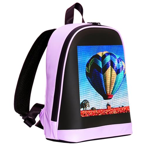 Mochila LED morada para viajes y publicidad al aire libre con pantalla programable