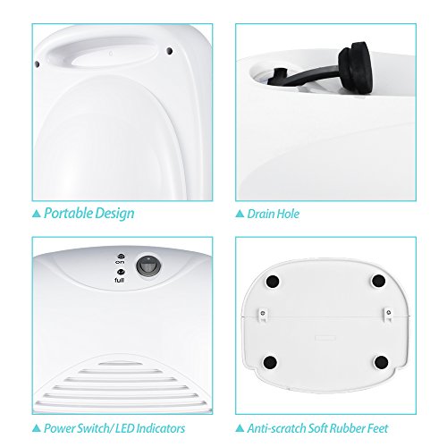 TopElek Luftentfeuchter Raumentfeuchter Elektrisch lufttrockner mit 2000mL Wassertank Luftentfeuchter Feuchtigkeitsentzugfähigkeit (600ml pro Tag) für Zimmer, Schrank, Keller, Wandschrank, Badezimmer-2