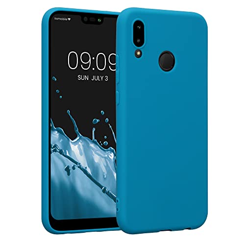 kwmobile Custodia Compatibile con Huawei P20 Lite Cover - Back Case per Smartphone in Silicone TPU - Protezione Gommata - blu indaco
