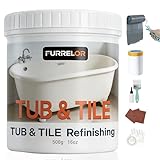 Tub and Tile Refinishing Kit, Tub Paint 17oz with 10pcs Tools, Tile Paint Kit Shower Bathtub Paint Water Based &Low Odor, Easy to Use Sink for Bathroom Kitchen, Semi-Gloss White, 25-30sq.ft Black