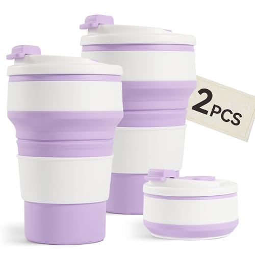 Collapsible Silicone Travel Cup (2-Pack 12oz)
