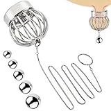 LOXICAI Edelstahl Hodenring Hodensack Anhänger Ring mit metal Balls Hodengewicht Hoden Strecker Ring CBT Bondage Heavy Duty Cock Anhänger Bondage Folter Homosexualität Erotik Sex Spielzeug für Männer