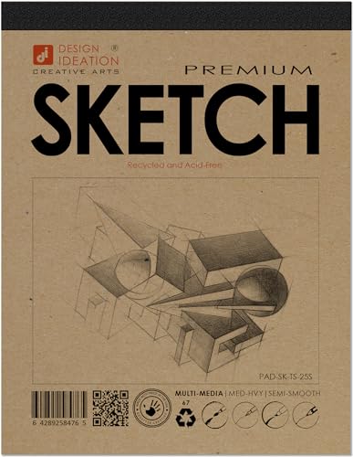 Design Ideation Sketch PAD. Removable Sheet. Premium Paper. Smart-Bind Reinforced Lay Flat Binding. (8.5' x 11') PAD-2550-TS (1 PAD)