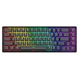 NPET K611 Wireless 60% Triple Mode BT5.0/2.4G/USB-C Mechanical Keyboard, 68 Keys Bluetooth Mechanical Keyboard, Compact Gaming Keyboard for Windows/Mac/Android/iOS (Hot Swappable Red Switch, Black)
