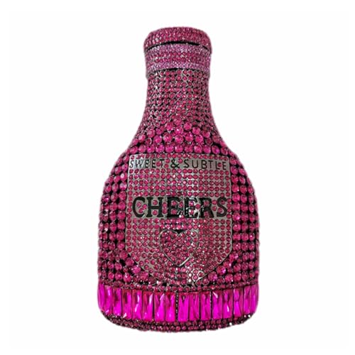 Image of Rhinestone Champagne Bottle Clutch, Luxury Evening Bag for Women