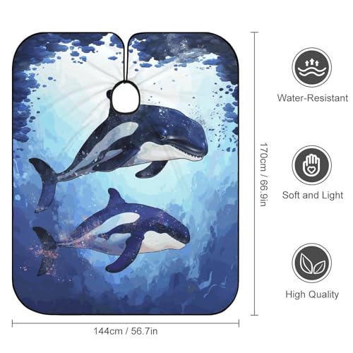Capa para corte de cabello Orca Killer Whale ajustable miniatura 2