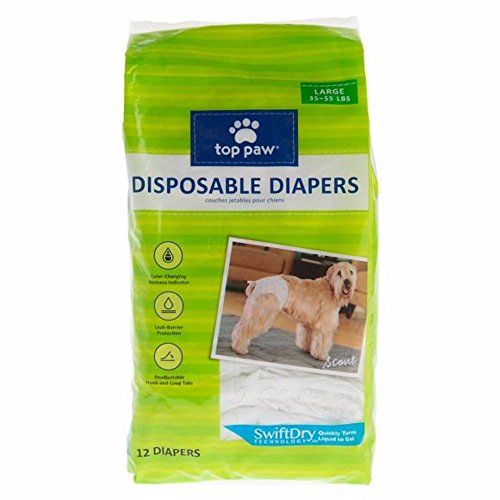 Image of Top Paw Disposable Dog Diapers - 12 Pack - Large