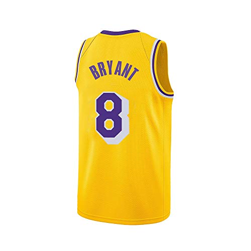 Iykju Men's Kobe Adult Los Angeles Bryant Jersey 8 Basketball Yellow (Medium)