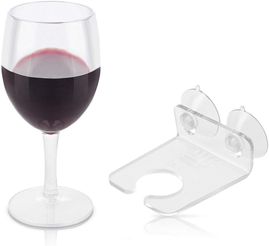 OUNONA Acrylic Wine Glass Rack Single Holder with Suction Cup