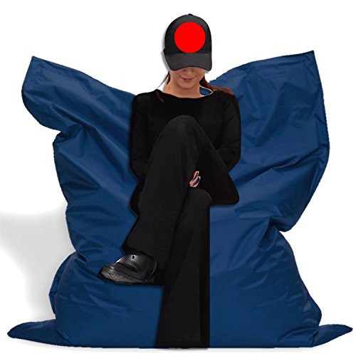 Sitzbag Sitzsack XXXL 180x145cm - Farbe Blau/Marine In & Outdoor - Mit Füllung Styropor - Sitzsäcke - Bodenkissen Sofa Kind Hocker Möbel Bag Sitzkissen Kissen Sessel