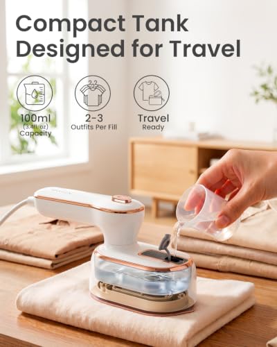 Image of Steamer for Clothes, Handheld Portable Iron Steamer, 2-in-1 Dry & Steam, 180 Rotatable Handle, 20s Fast Heat-Up, 970W Travel Steamer for Home & Travel, 120V Only