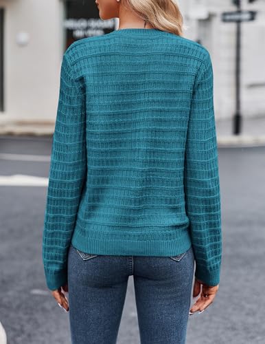 Image of Zeagoo Women's 2026 Cardigan Sweaters Button Down Crew Neck Open Front Long Sleeve Knit Cropped Jackets