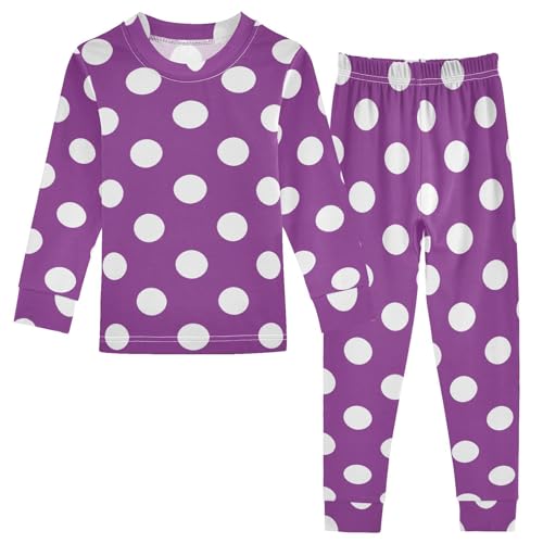 SPRIPORT Polka Dot Soft Comfy Pajama Set Cotton Long Sleeve Top and Pants 2 Piece Pjs Set Sleepwear
