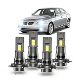 PCKXAZL For BMW 528i 535i 550i 2008 2009 2010 Light Bulbs combo, H7 H7 Hi-Low Beam,600% Brighter Lightness,Plug and Play,60000+ Hours Lifespan,IP68 Waterproof(Pack of 4)