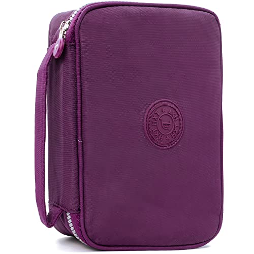 Estojo Escolar Feminino Masculino Grande Box Ziper Resistente Escolar Papelaria Fofa Infantil Unissex Com Organizador De Lápis Canetas Marcadores Lapiseiras Borrachas Apontadores, ROXO