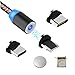 Magnetic USB Charging Cable Micro-Type C, Multi 3-in-1 Cable Charger with LED,Multiple Charging Adapters.Fast Charge Kyerivs-No Sync Data (2M/6.6ft)