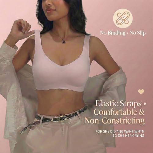 Image of UnderFlex Seamless Sports Ice Silk Bra for Women Wireless Breathable Summer Invisible No-Line T-Shirt Bra Soft Padded Everyday Comfort Bra Lightweight Stretch Gather Support Lingerie