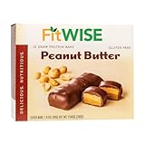 FITWISE - High Protein Layer Bars, 15g Protein, Low Calorie, Low Fat, Low Cholesterol, Aspartame Free, Vegetarian Breakfast Snack Bar, 7 Servings Per Box (Peanut Butter)