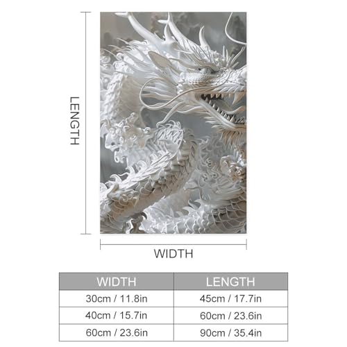 Poster autocollant dragon blanc pour chambre et bureau - 3