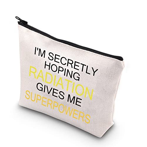 BDPWSS Cancer Awareness Makeup Bag Cancer Survivor Gift I'm Hoping Radiation Gives Me Superpowers Cancer Support Gift (Give me superpower)