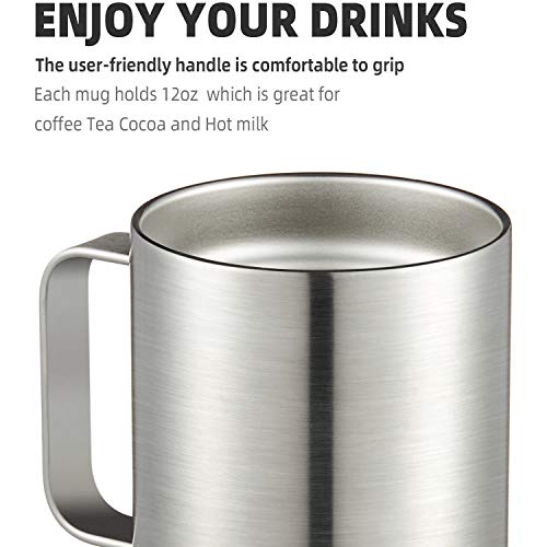 Meway 12Oz Mix Color Mug With Handle 8 Pack Bulk,Stainless Steel Insulated Travel Tumblers With Sliding Lid,Double Wall Vacuum Camping Coffee Cup For Hot & Cold Drinks Tea (Mix,Set Of 8) #TOP2