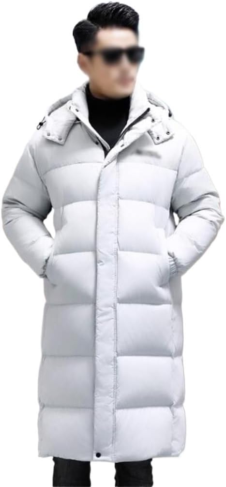 Can Take Off The Hat Down Coat Thick Men's Long Jacket Men Over The Knee