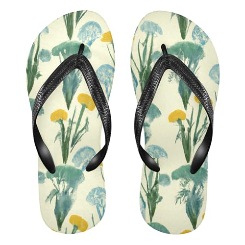 Burbuja Botanicals Flip Flops for Women Men, Soft Thong Sandals Rubber Slippers for Pool Beach Essentials