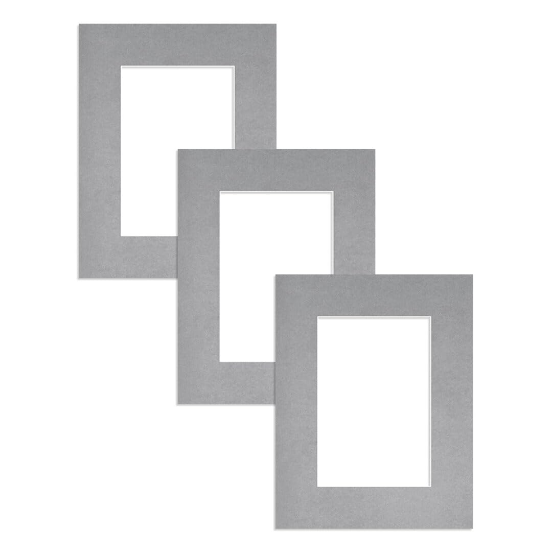 Alison Kingsgate 9X7 Silver Picture Mount for Frame - 6X4 Aperture - Pack 3